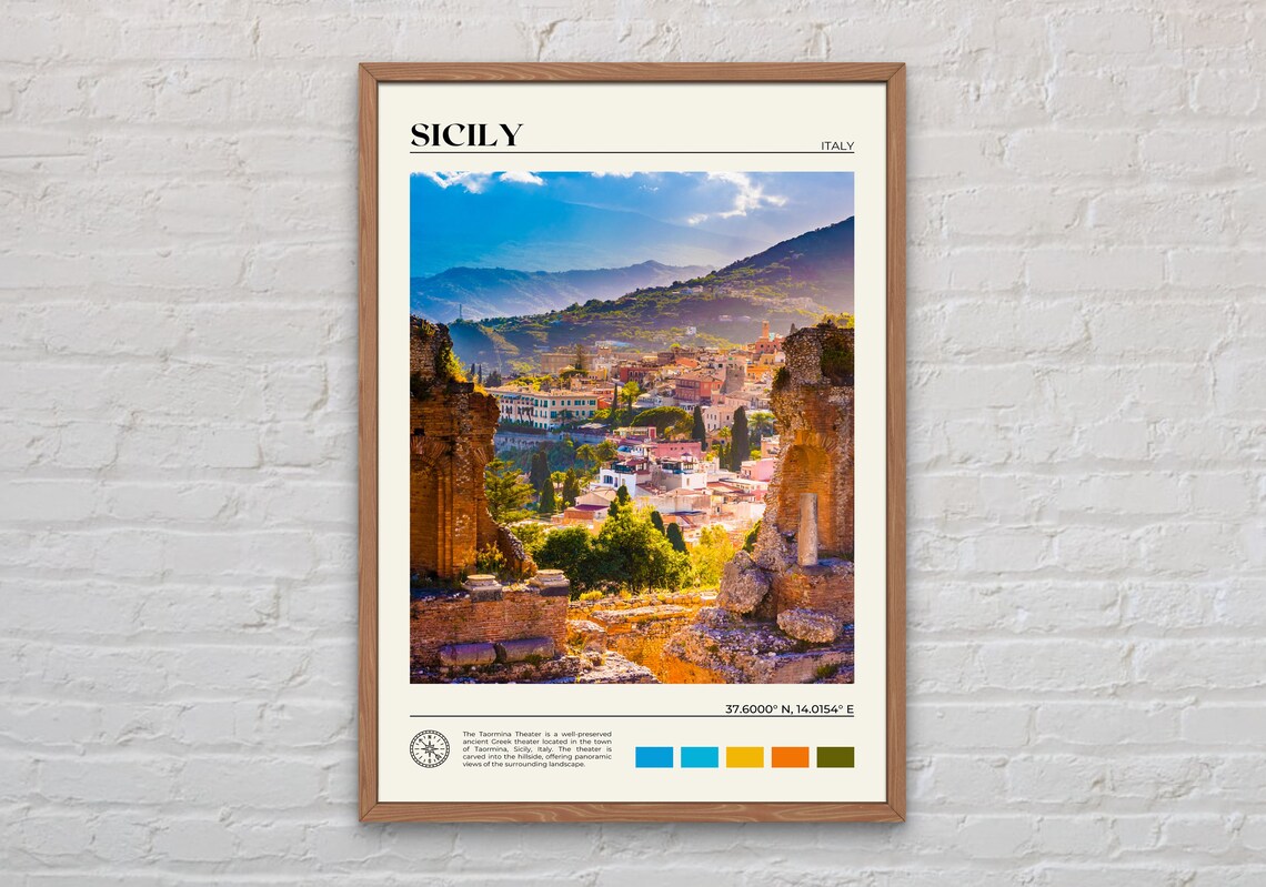 Sicily Travel Poster, Sicily Beach Italy