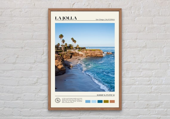 La Jolla Travel Poster, San Diego Wall Decor