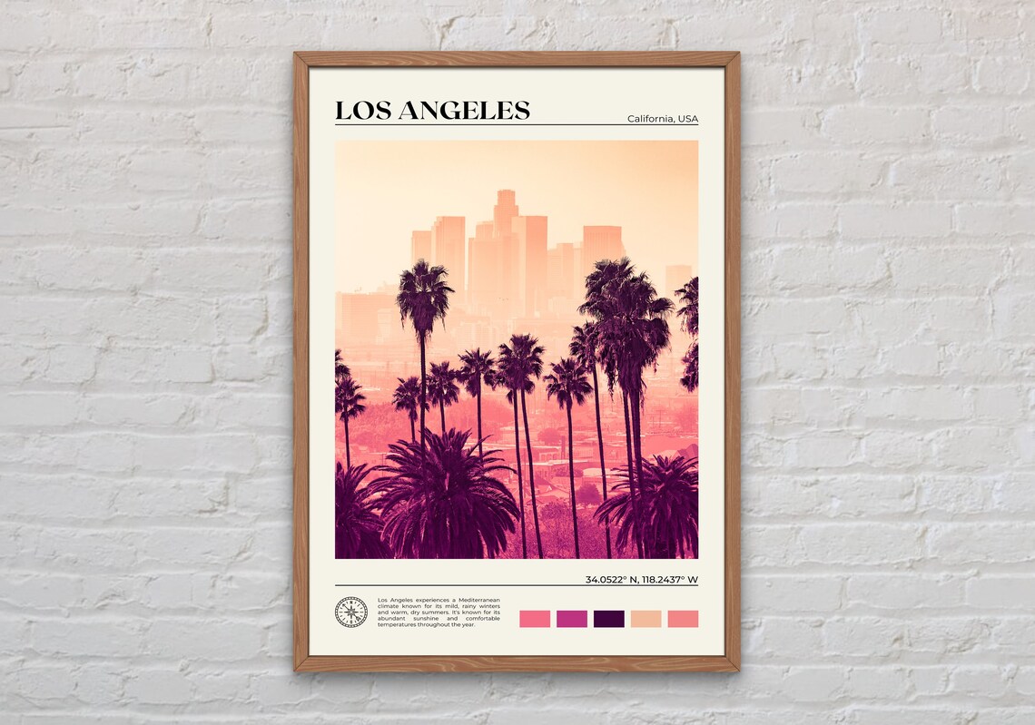 Los Angeles Real Photo Art Print, California