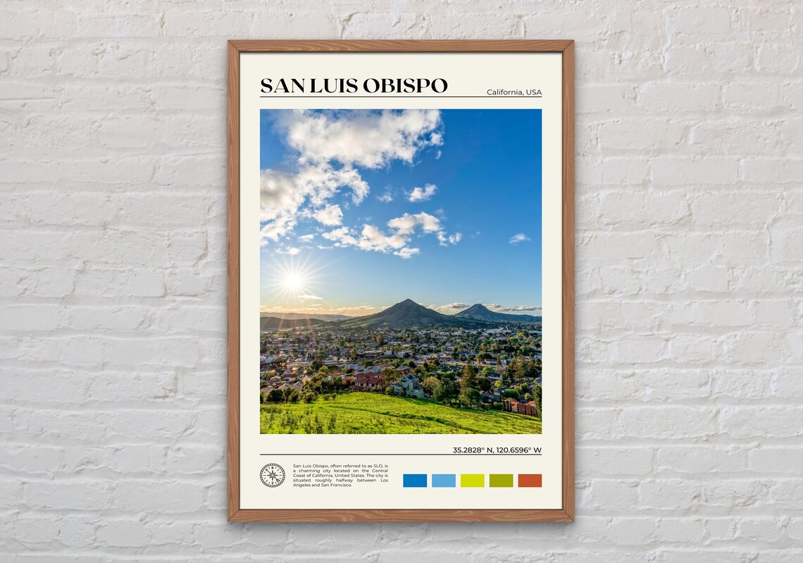 San Luis Obispo Travel Poster, California Photo Print
