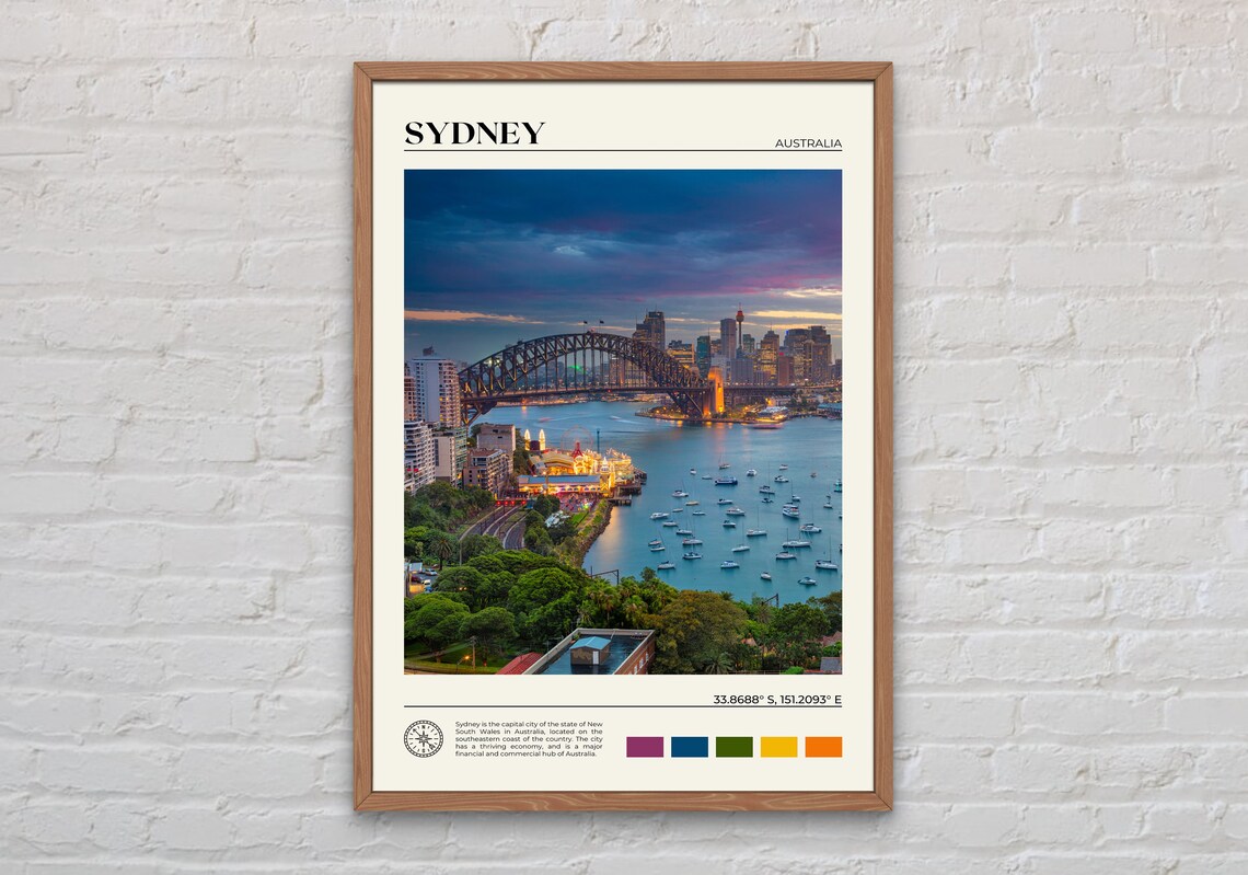 Sydney Photo Travel Poster, Australia Wall Art