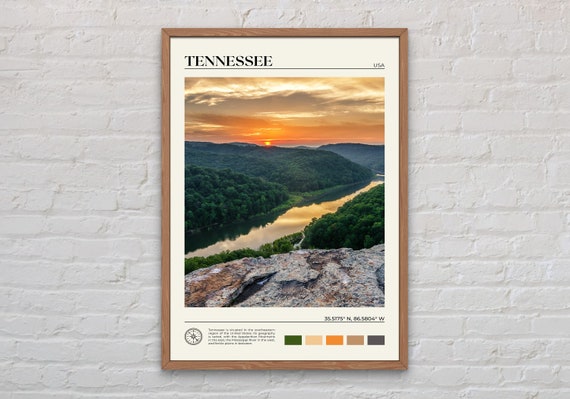 Tennessee Photo Travel Poster, USA Wall Decor