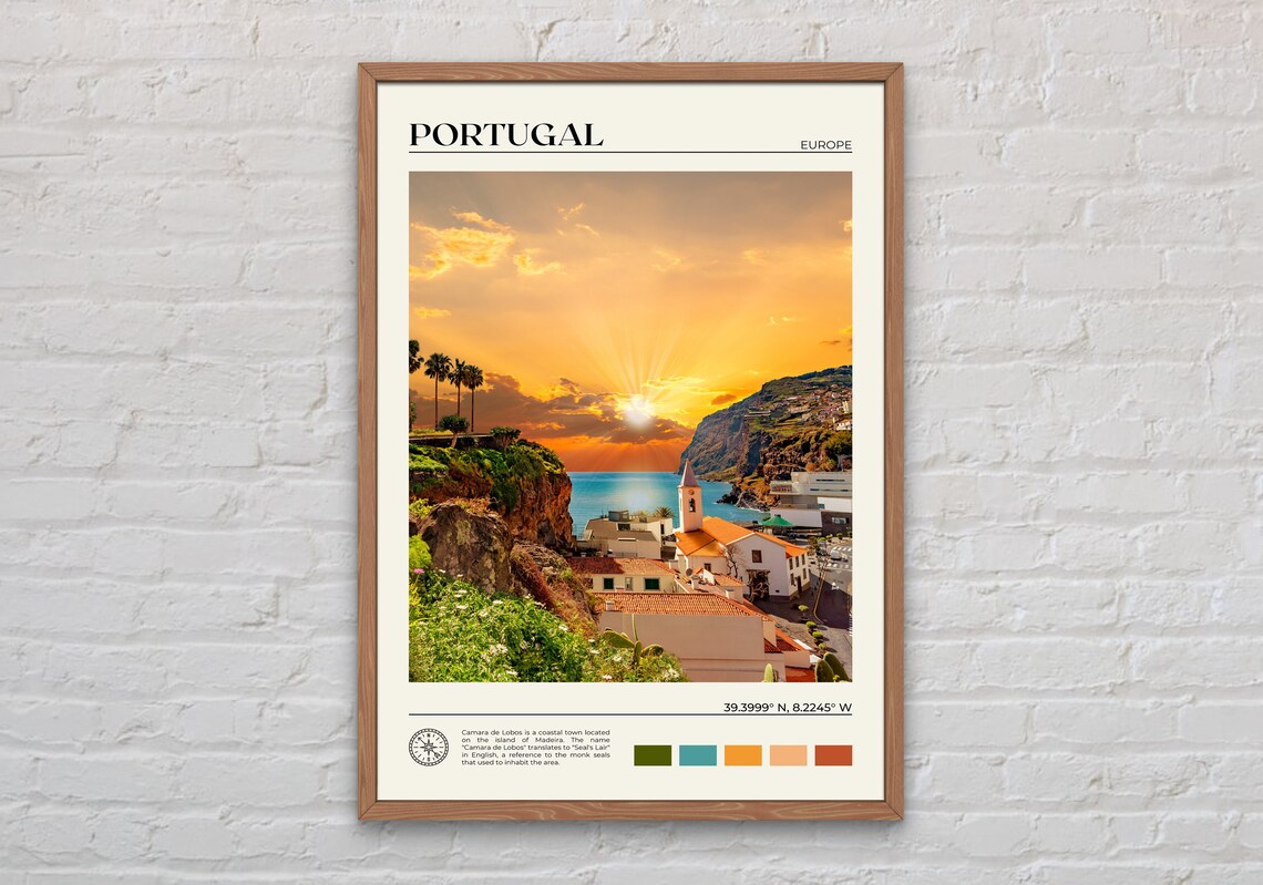 Portugal Travel Poster, Lisbon Wall Art Print