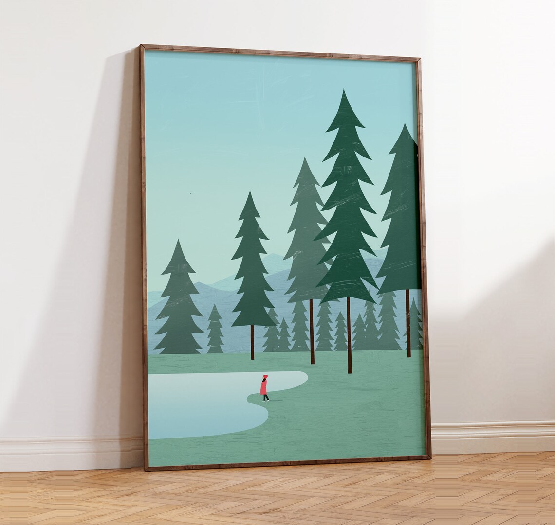 Forest Landscape Poster, Nature Wall Decoration