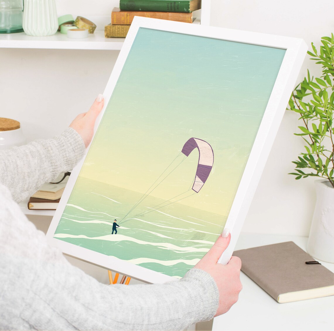 Surf Poster Kitesurfing Poster Surfer Print - Image 4