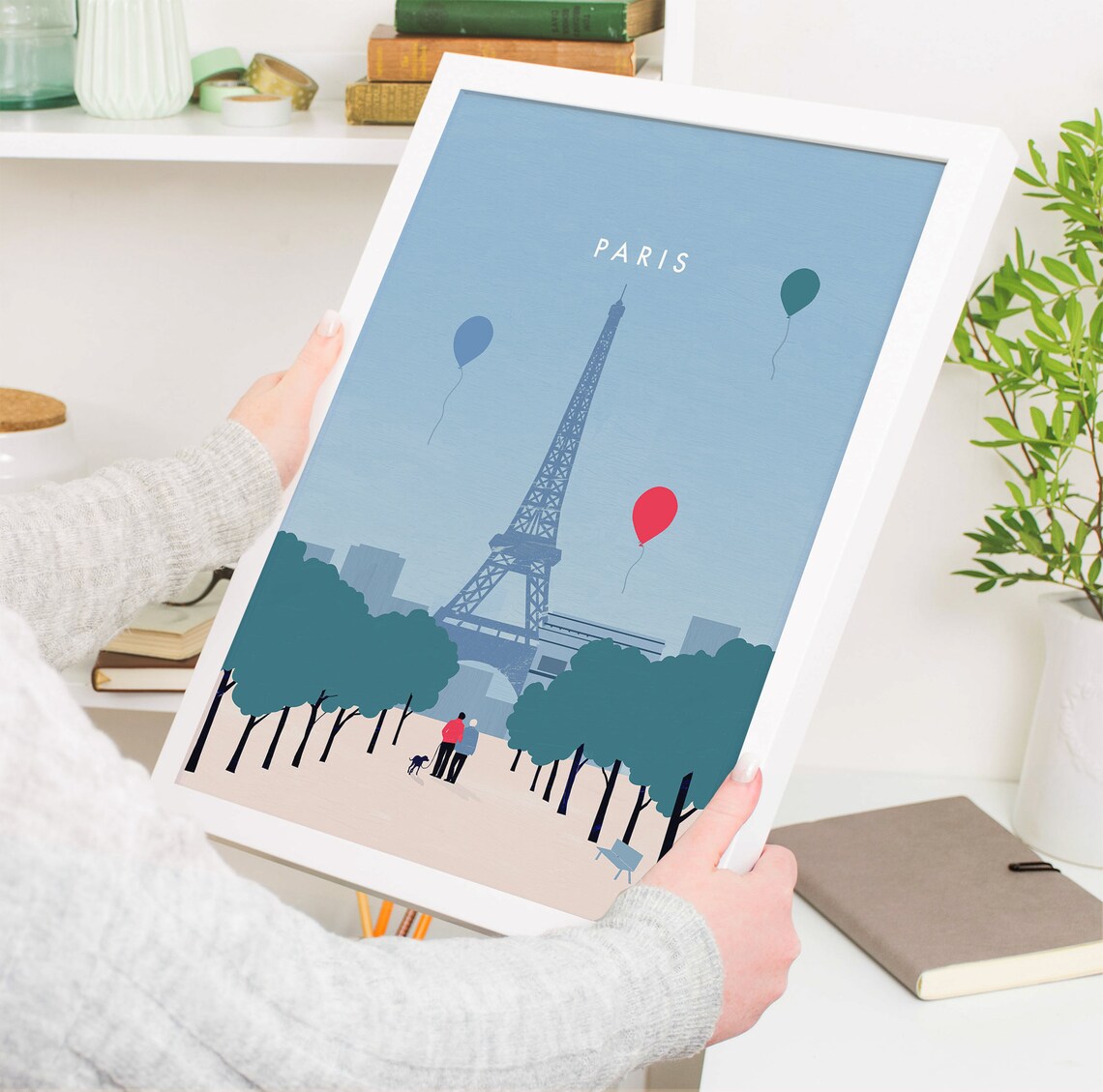 Paris Poster, Minimalist Eiffel Tower Travel Poster - Image 4