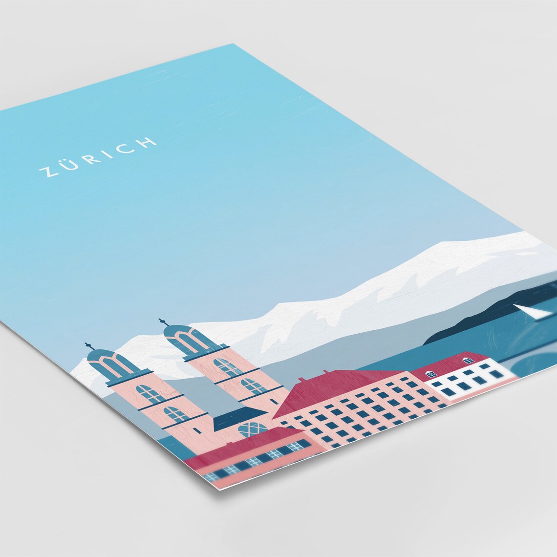 Zurich Travel Poster, Switzerland City Art Print - Image 2