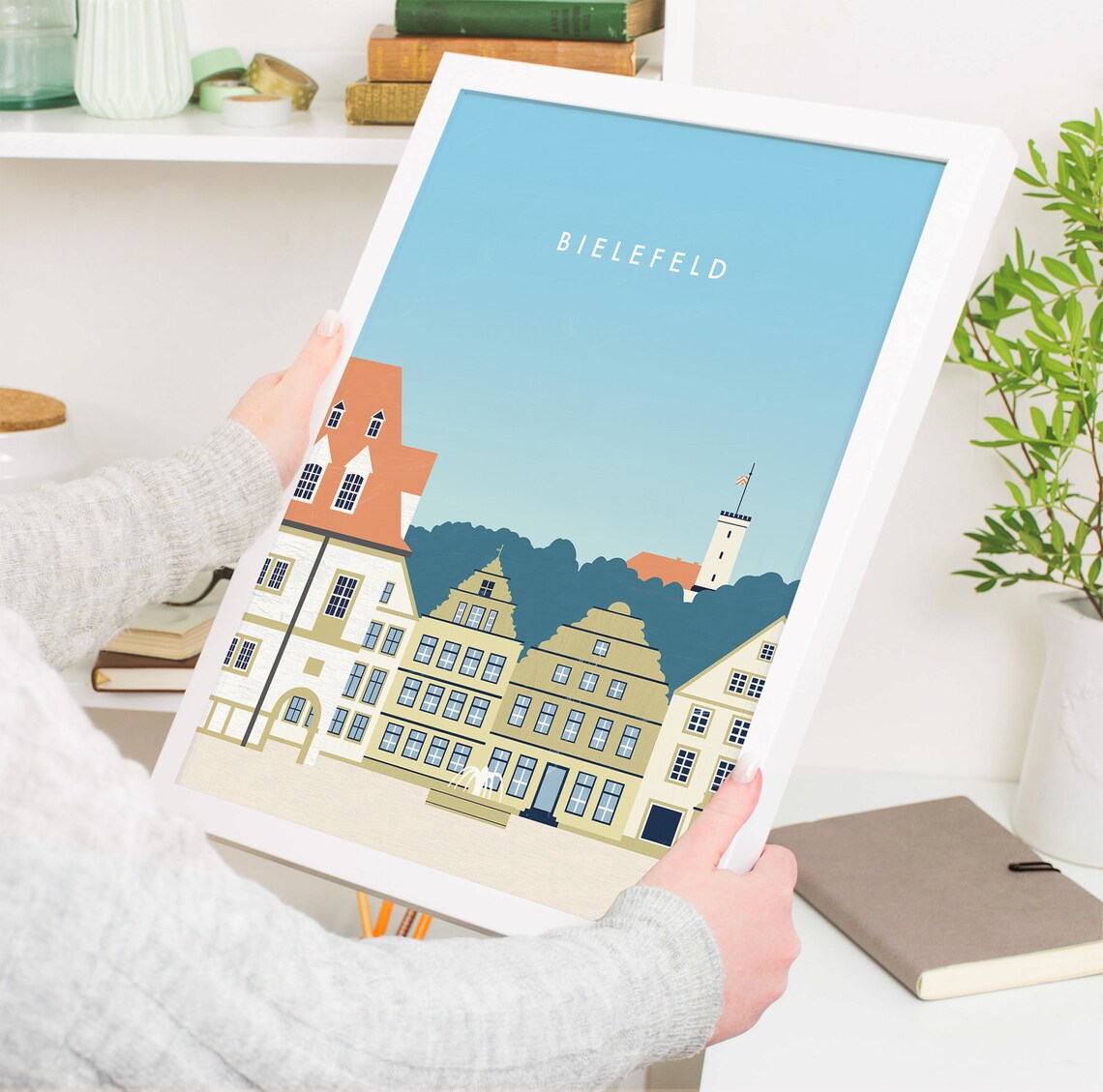 Bielefeld Germany Historic Old Town Square Castle Hill Poster - Image 4