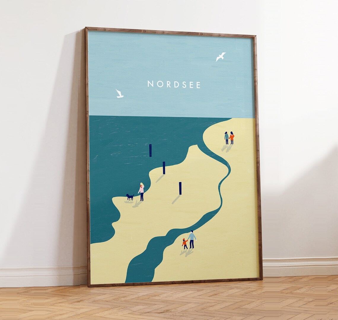 Nordsee Minimalist Coastal Art Print, Seaside Decor