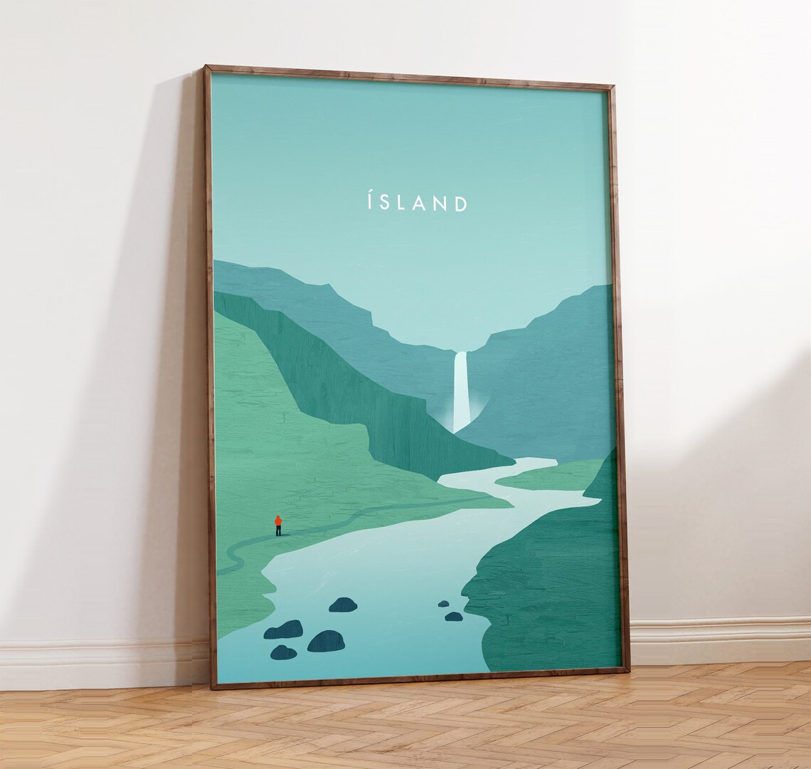 Iceland Poster, Scandinavian Minimalist Art Print