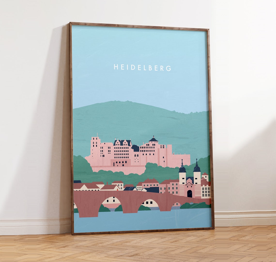 Heidelberg Germany Castle Historic Old Bridge Riverside Poster