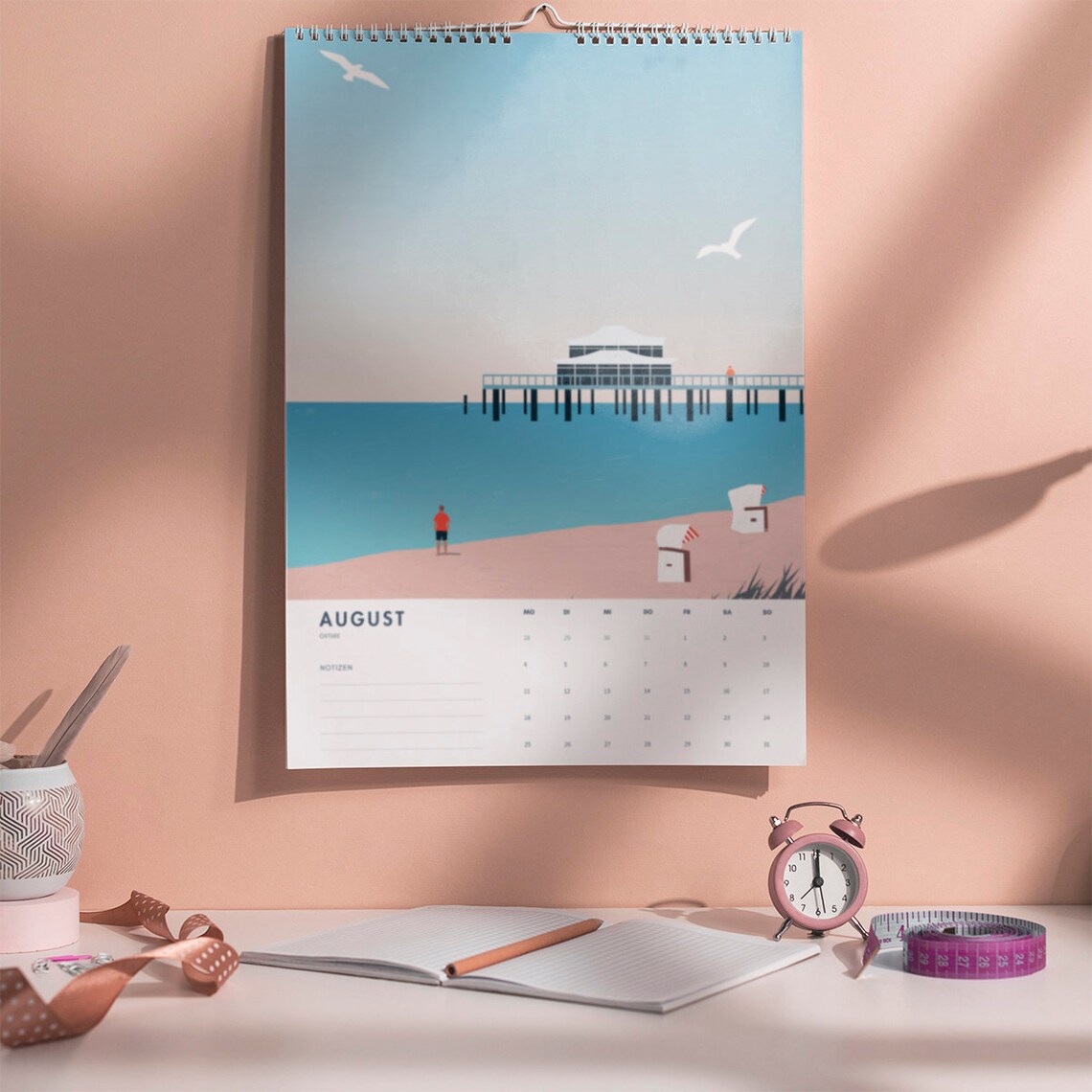 2025 Deutschland Monthly Lighthouse Coast Art Print Calendar - Image 2