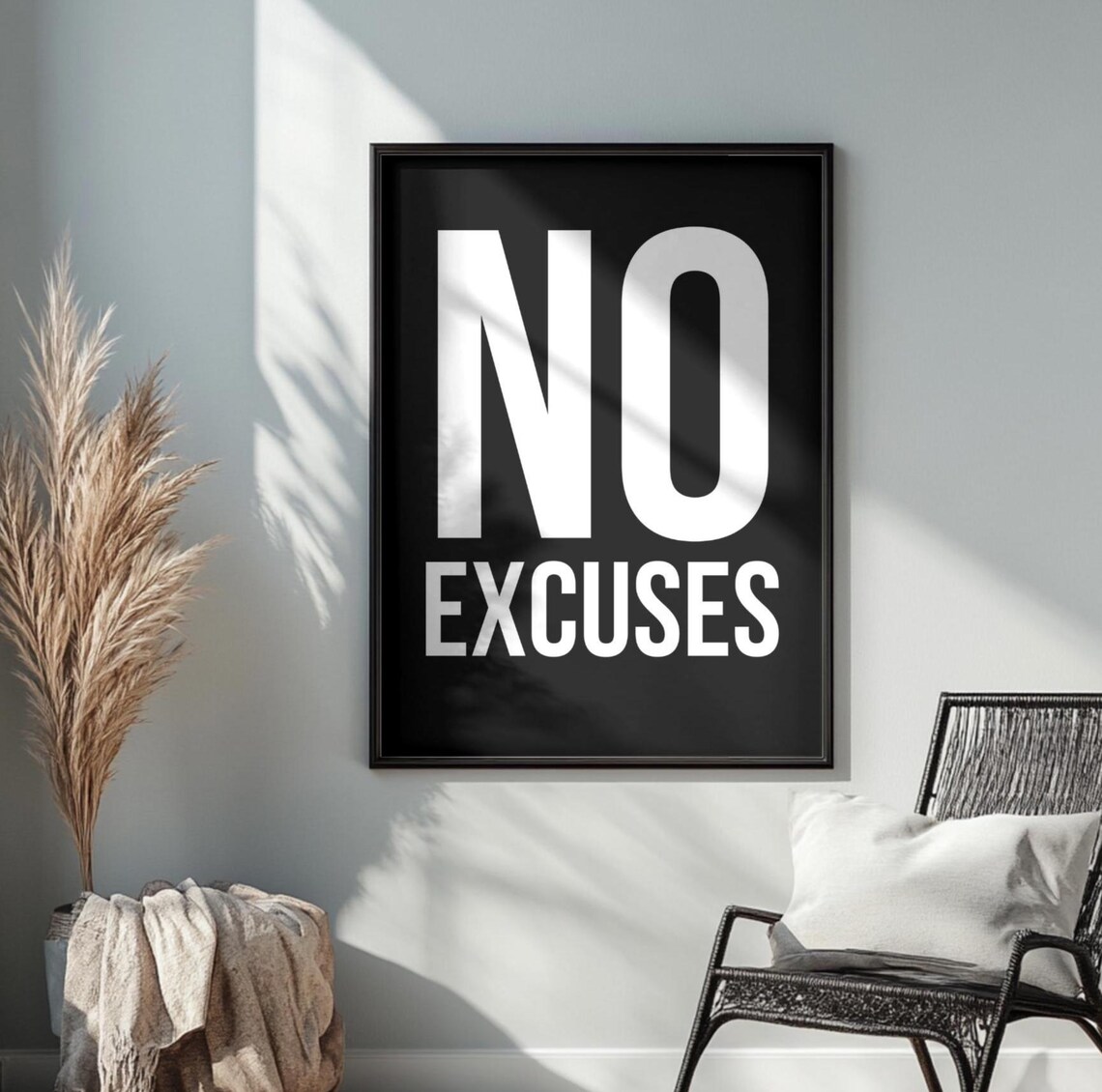 No Excuses Motivational Poster, Gym Office Decor - Image 3