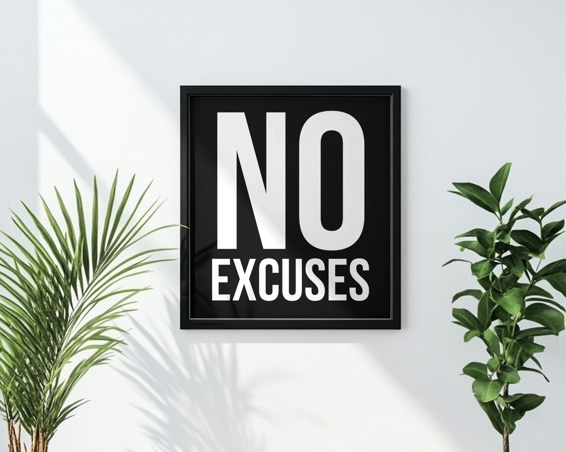 No Excuses Motivational Poster, Gym Office Decor - Image 2