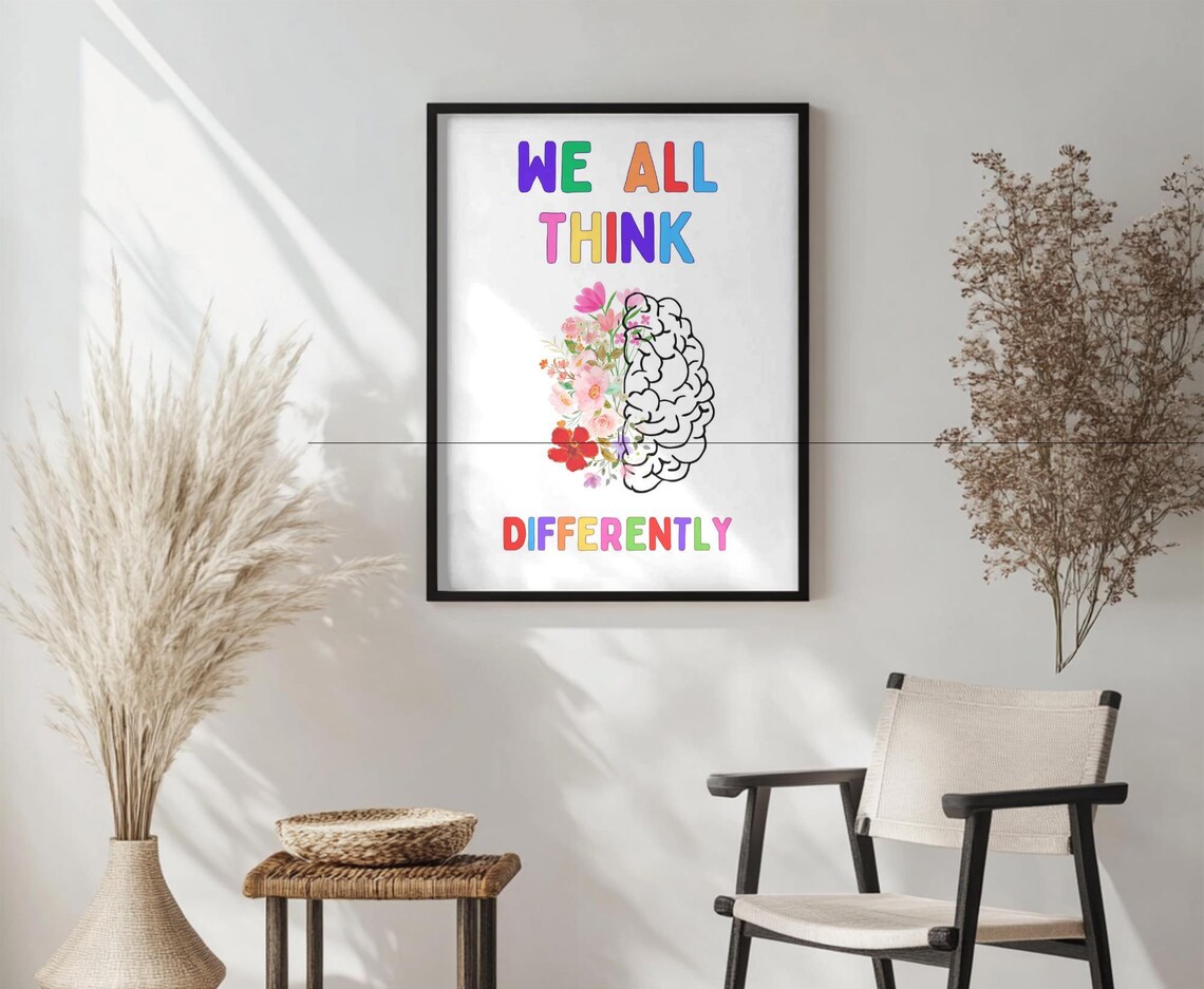 We All Think Differently Poster, Inspirational Quote - Image 3
