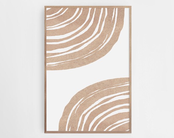 Beige Line Art Modern Abstract Art Neutral Wall Art Prints Large Wall Art Wall Art Geometric Print