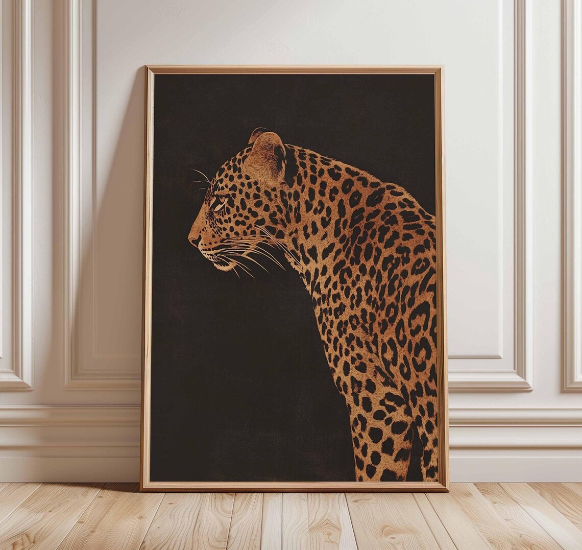 Leopard Profile Art Print, Bold Jungle Cat