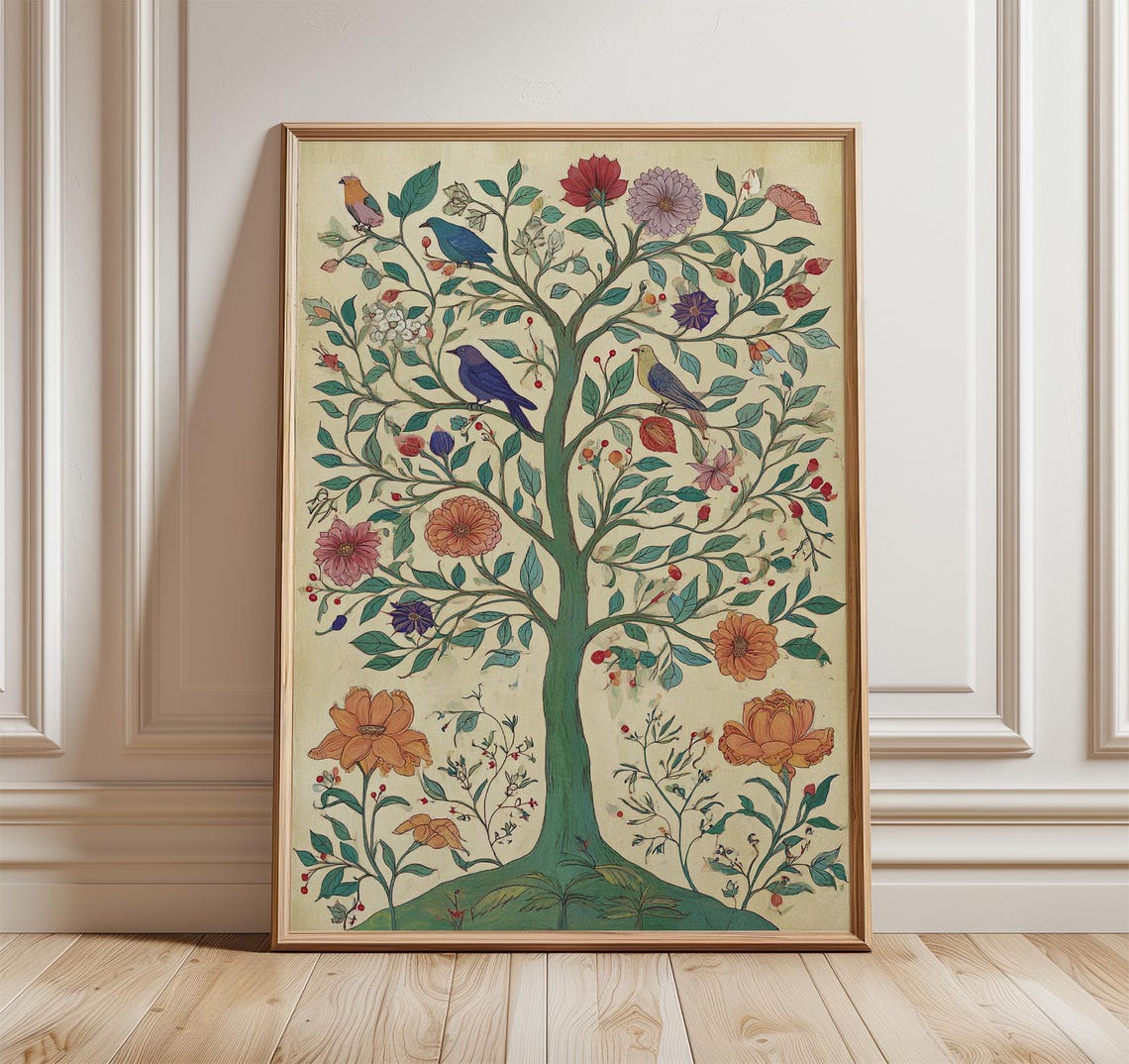Tree Of Life Botanical Folk Art Print