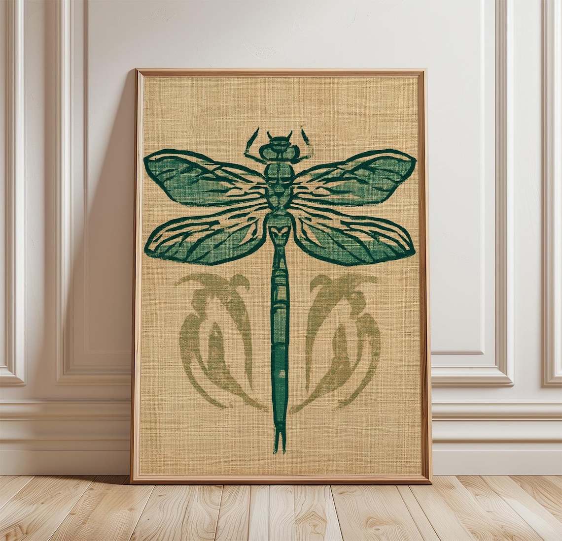 Dragonfly Vintage Poster, Nature Wall Art Print