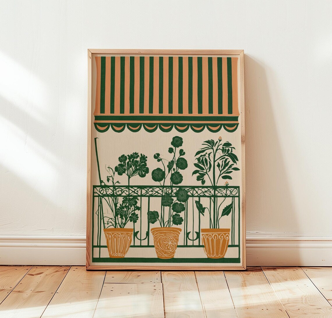 Green Balcony Mediterranean Plant Poster