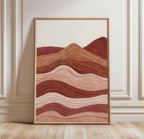 Abstract Desert Landscape Poster, Earth Tone Art Print