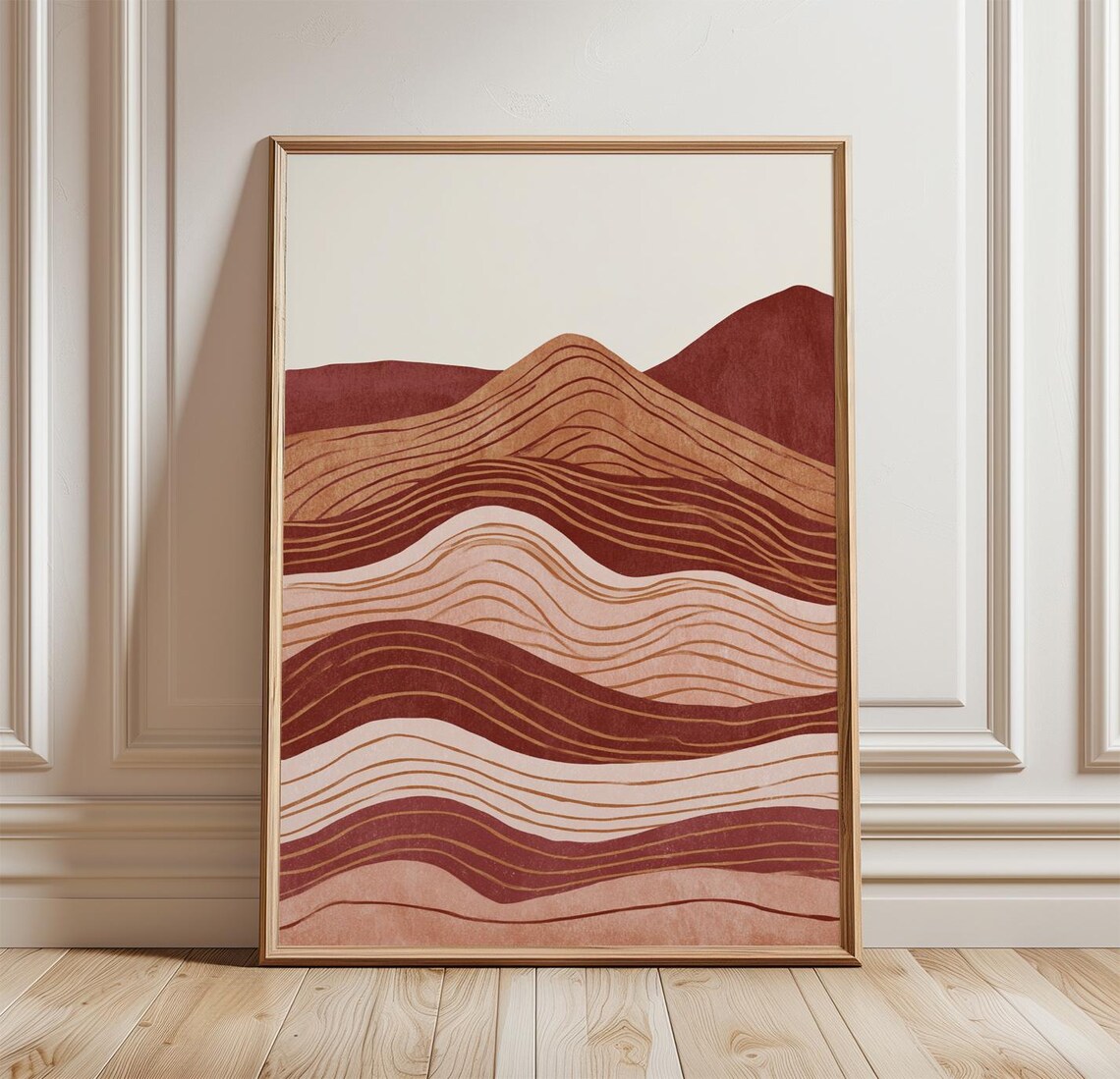 Abstract Desert Landscape Poster, Earth Tone Art Print
