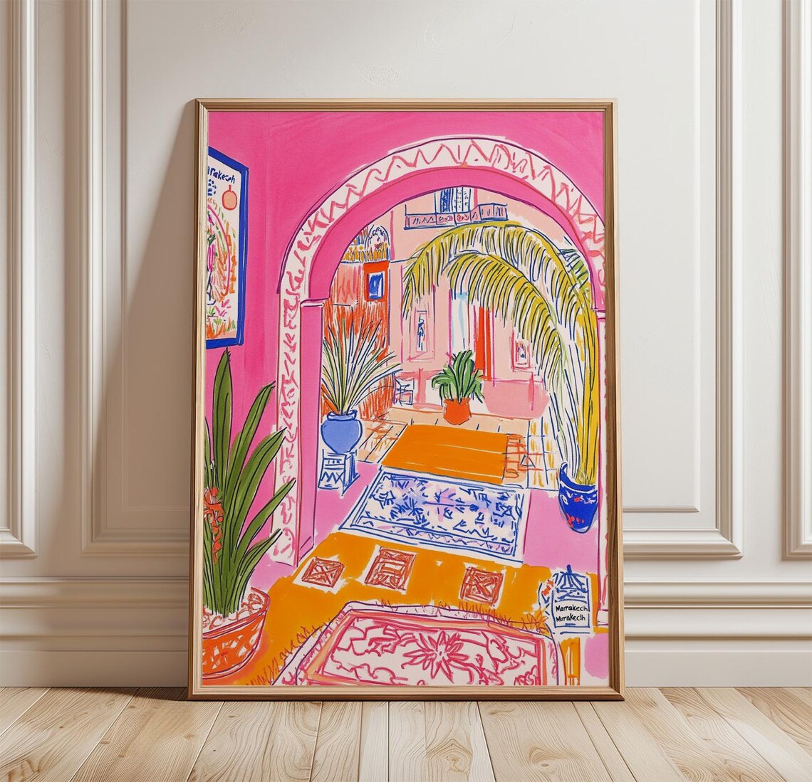 Marrakech Poster, Boho Moroccan Interior Art Print