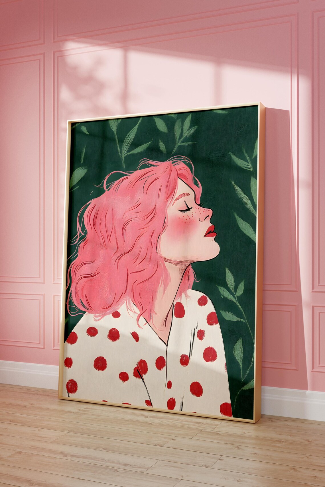 Female Figure Abstract Art Print, Mid-Century Style
