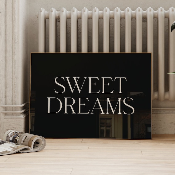 Sweet Dreams Funny Minimalist Bedroom Art Print