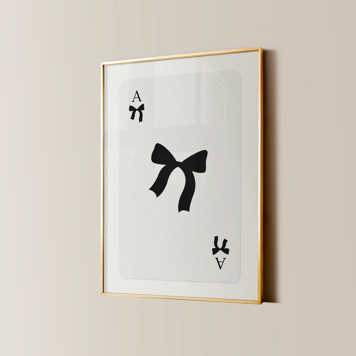 Ace Of Bows Coquette Playing Card Black Bow Girly Art Poster - Image 2