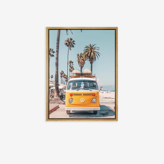 Surfing Van Art Surf Van Print Surf Van Poster Surf Van Boho Painting Beach Portrait Beach Gallery Decor Surf Van Rustic Print