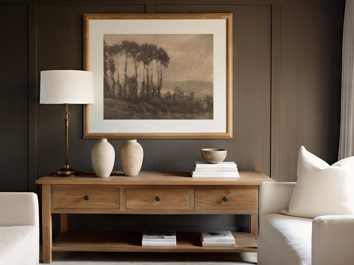 Misty Autumn Forest Vintage Archival Landscape Photograph Poster - Image 3