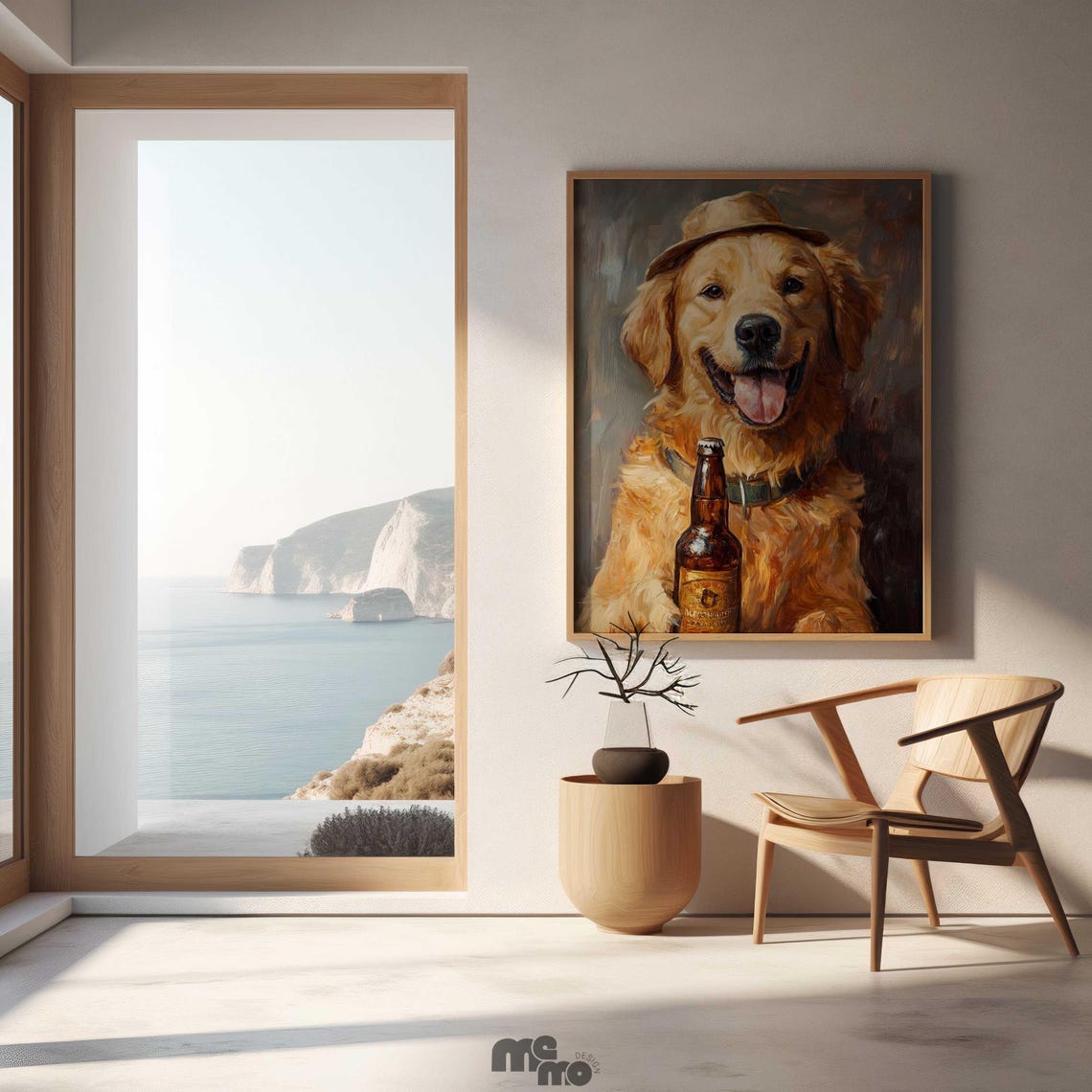 Golden Retriever Humorous Beer-Holding Dog Poster - Image 4