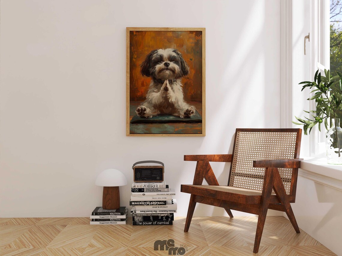 Meditating Dog - Zen Shih Tzu Painting - Image 3
