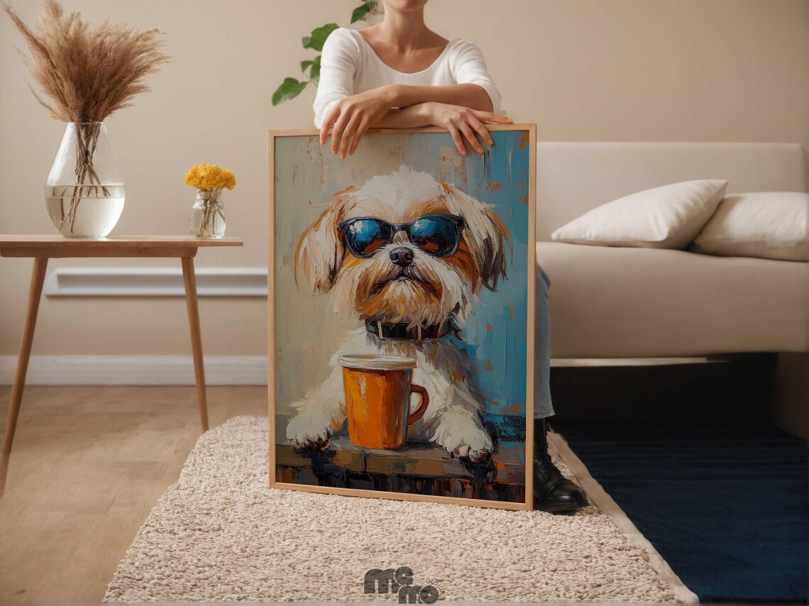 Shih Tzu Dog Coffee Art, Funny Pet Portrait - Image 6