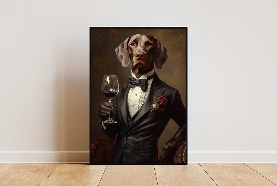 German Shorthaired Pointer in Tuxedo Art Print