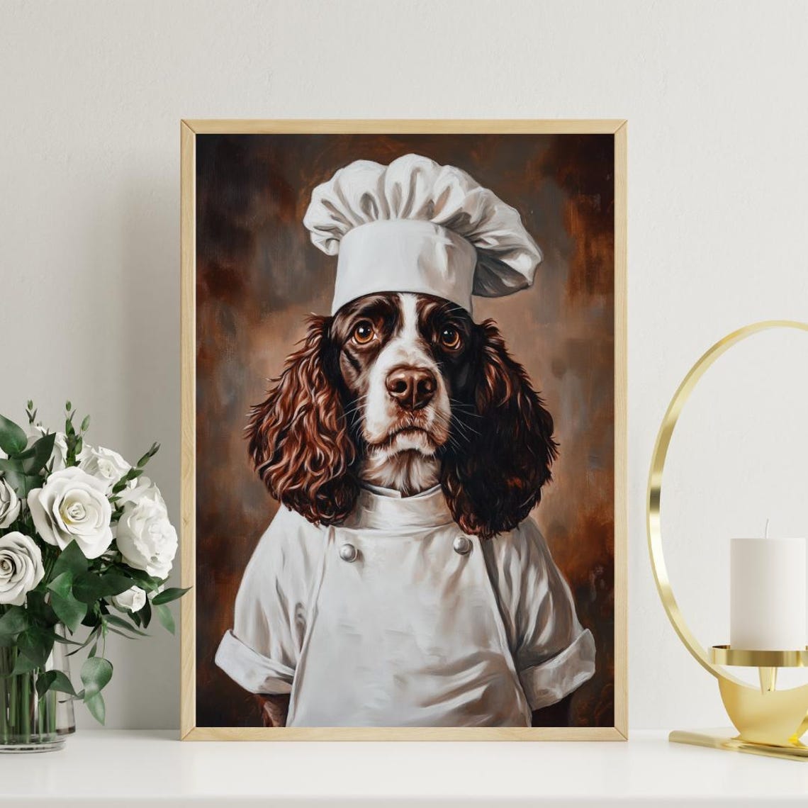 English Springer Spaniel Chef Portrait Poster Funny Kitchen Decor Gift - Image 3