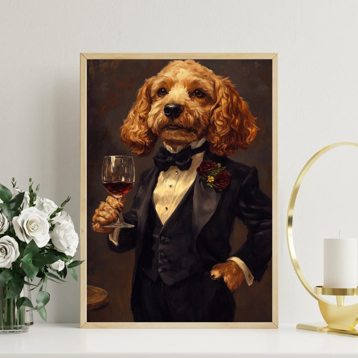 Cocker Spaniel In Tuxedo Poster Pet Poster Cocker Spaniel In Suit Print Dog Wall Art Cocker Spaniel Portrait Funny Cocker Spaniel Art - Image 3