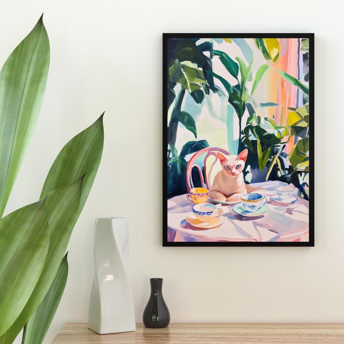 Devon Rex Vintage Oil-Painting Style Art Print - Image 2