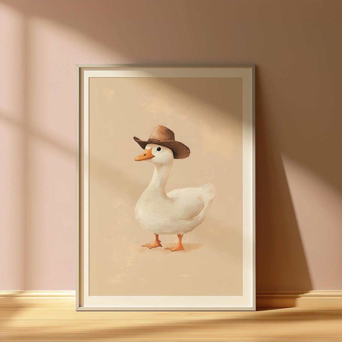 Nursery Wall Art Duck Print Cute Animal Poster Decor For Baby Room Prints And