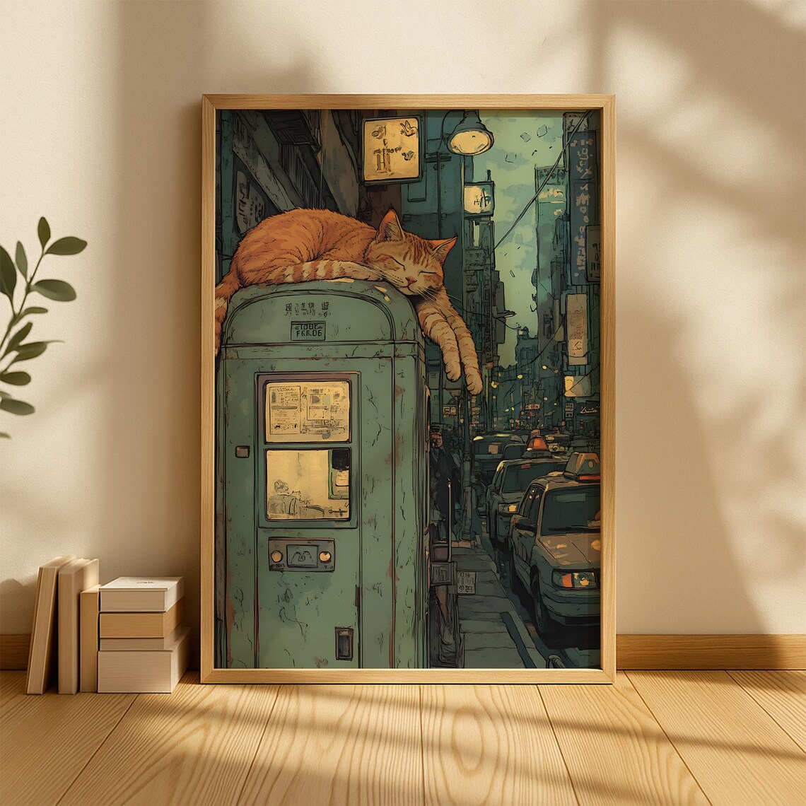 Funny Cat Art Print For Apartment Decor Preppy Wall Poster Whimsical Lovers Trendy