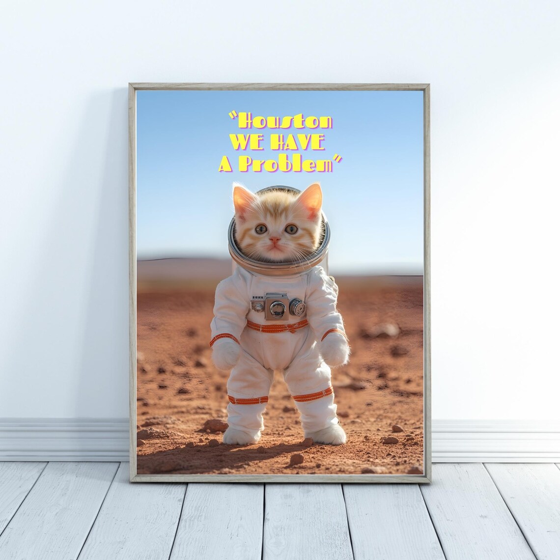 Justwalldesign Cat Art Funny Wall Space Decor Portrait Animal Prints