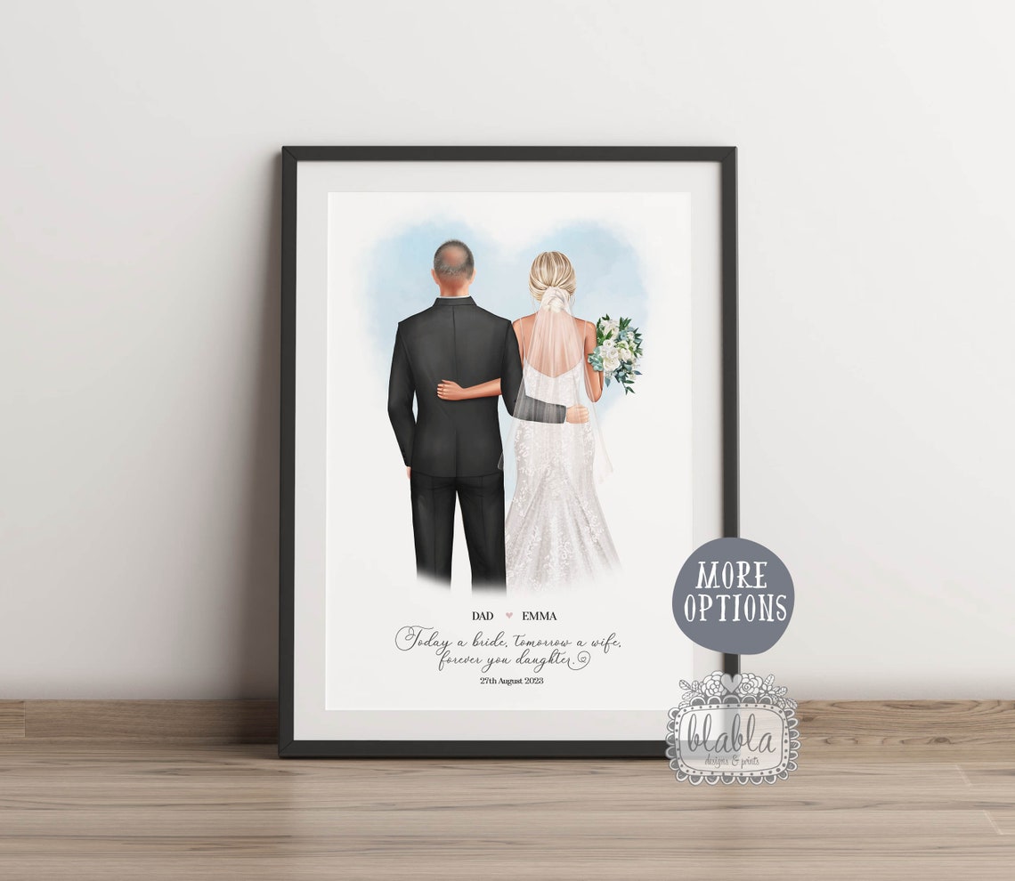 Father of the Bride Dad and Daughter Wedding Day Keepsake Print - Image 2