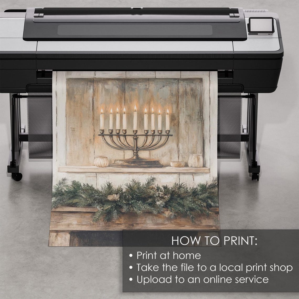 Hanukkah Menorah With Nine Lit Candles On A Rustic Mantel Poster - Image 5