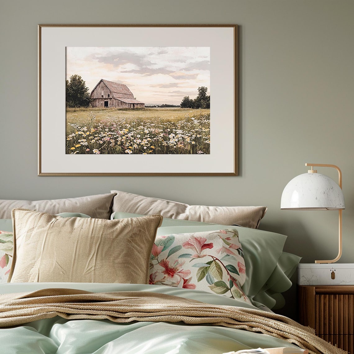 Vintage Old Barn Wildflower Print, Rustic Farmhouse - Image 4