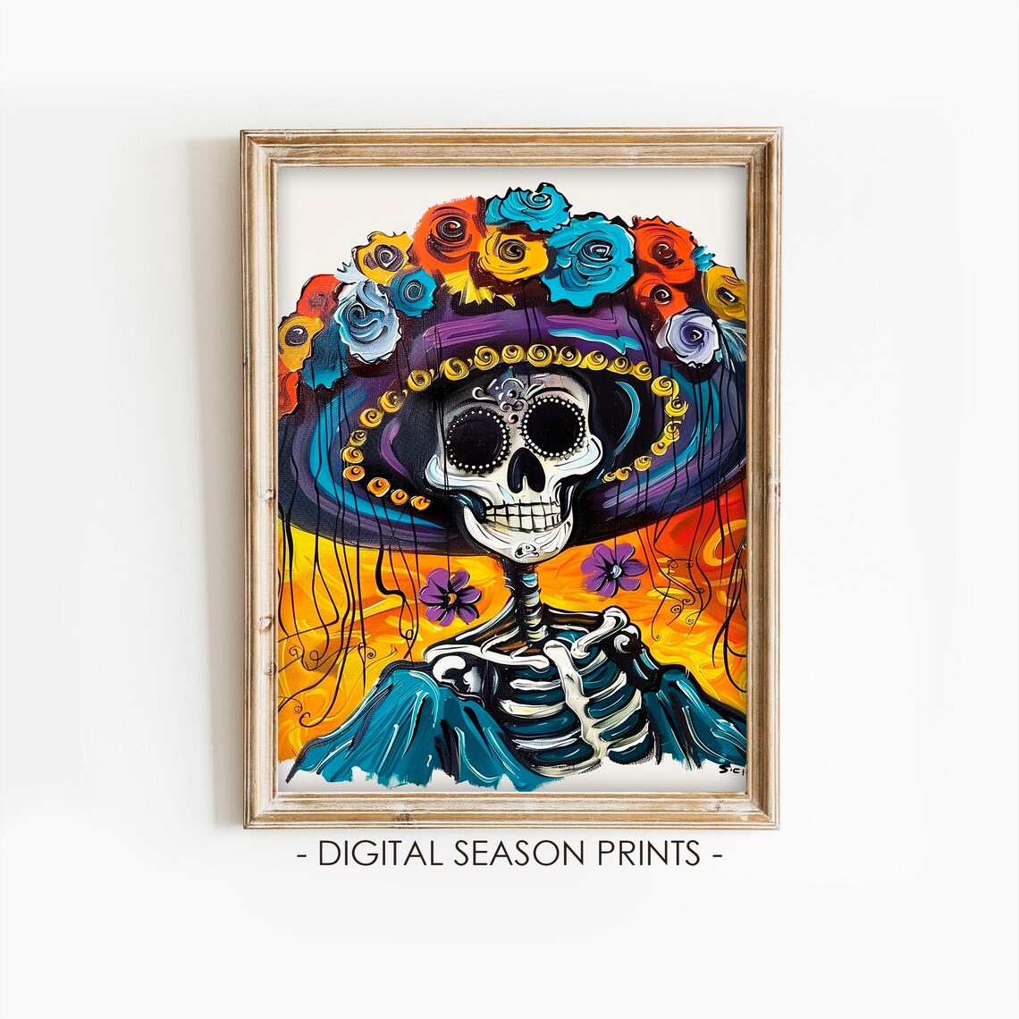 La Calavera Catrina Day of the Dead Sugar Skull Painting Poster