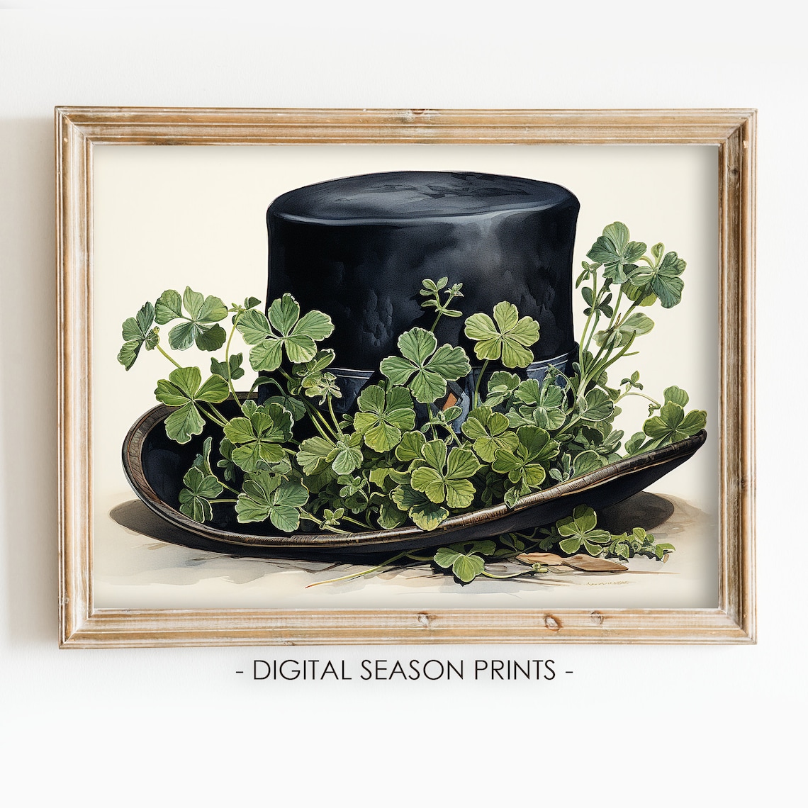 St Patrick's Day Rustic Clover Wall Art Art Print
