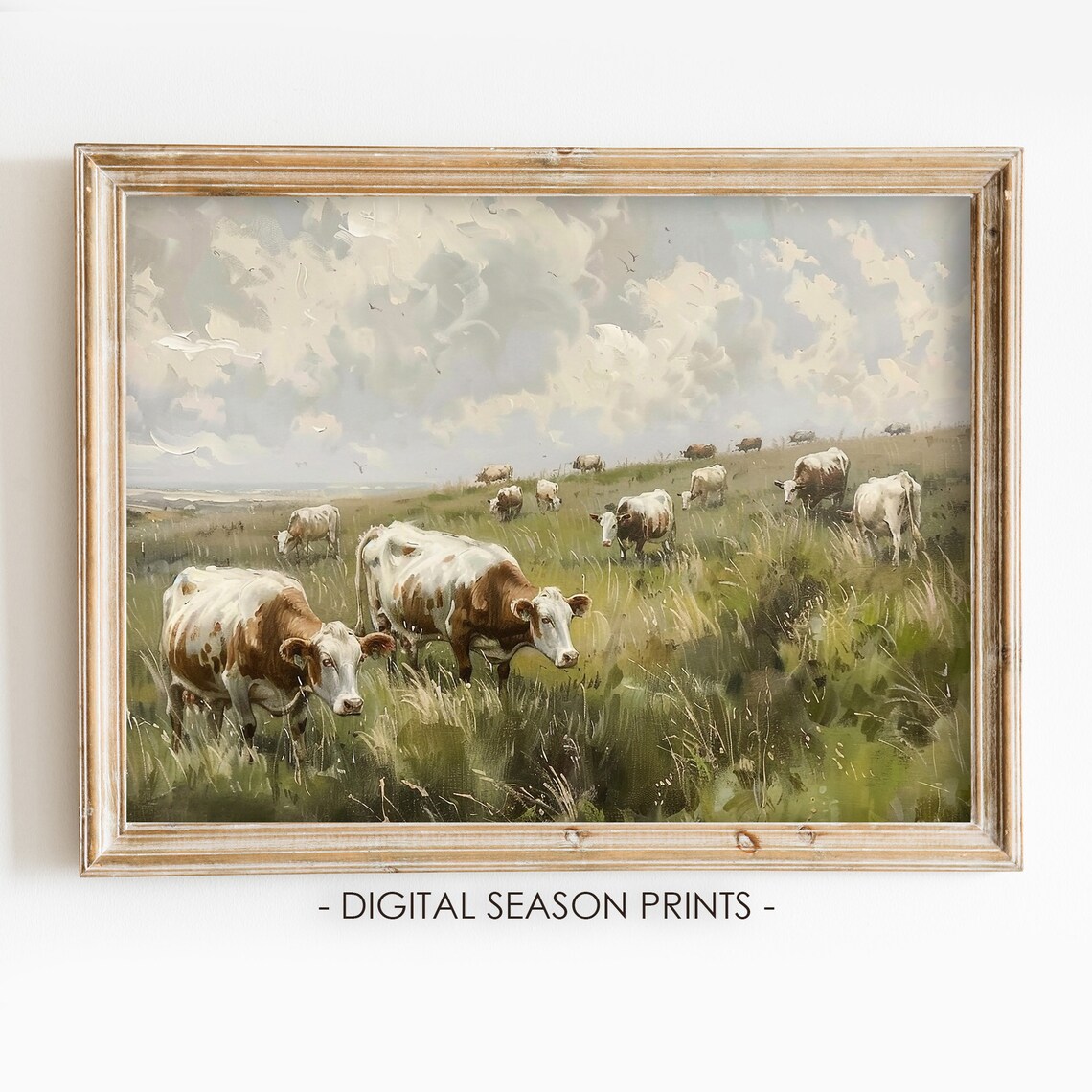 Ireland Cow Field Green Irish Pasture Cattle Grazing Landscape Print