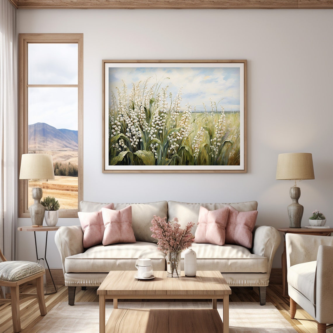 Lily Of The Valley Meadow Wildflower Spring Landscape Poster - Image 2