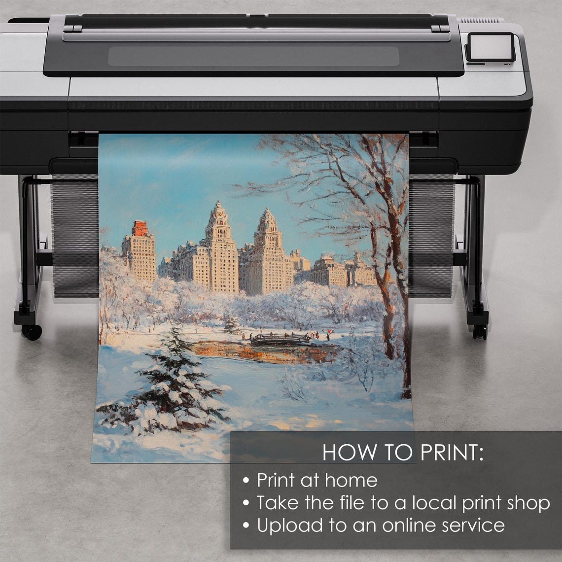 Central Park Snowy Winter Skyline Landscape Cityscape Poster - Image 5